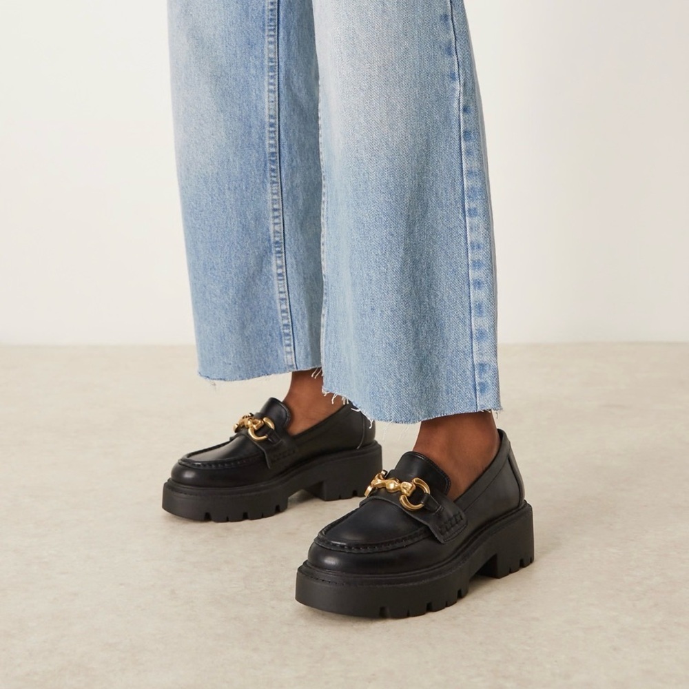 ASOS Black Loafers with Gold Buckle - Picture 9 of 9